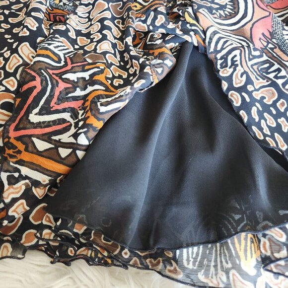 Ruby Rd Tiered Maxi Skirt Women's 12 Pull on Elastic Waist Flowy Lined Southwest - Picture 12 of 14